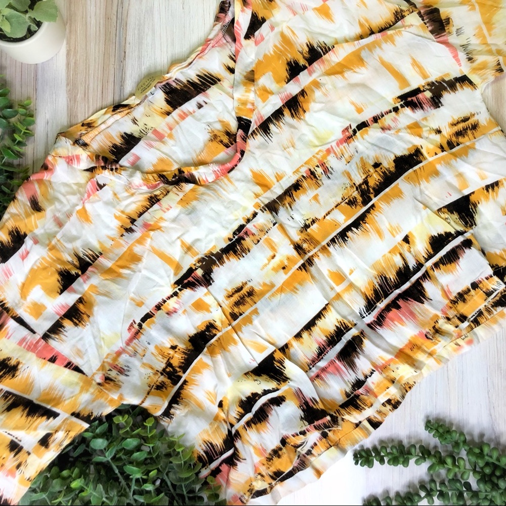 PIKO Multicolor Dye Effect Patterned Crop Top